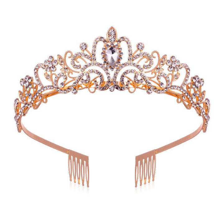Ladies Sparkling Crystal Tiara with Filigree Design Bowlift