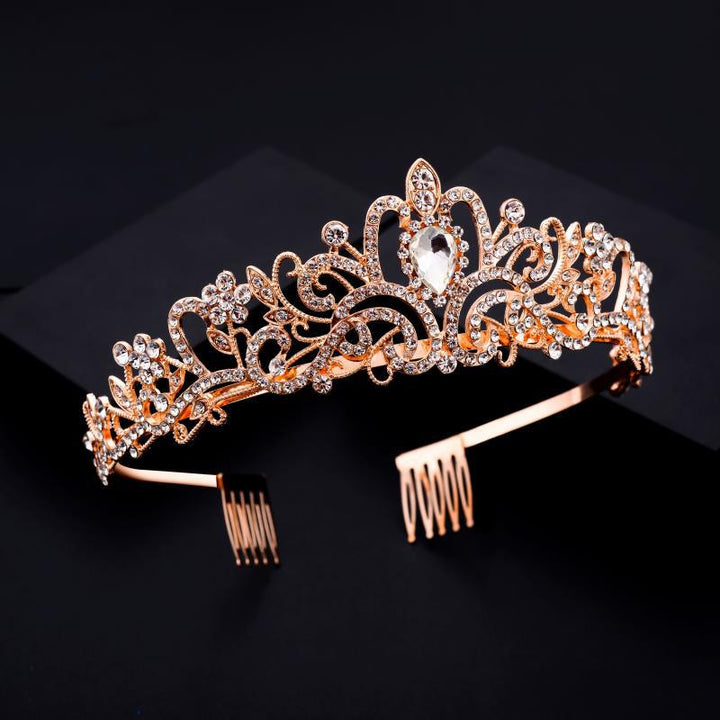 Ladies Sparkling Crystal Tiara with Filigree Design Bowlift