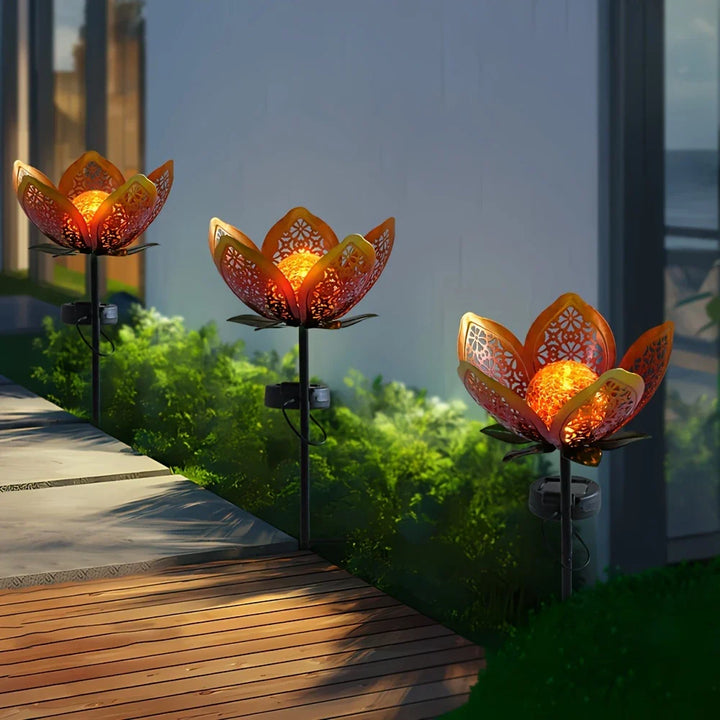 BowLift | Solar Garden Light Lotus Flower – Decorative LED Outdoor Lighting for Garden and Yard