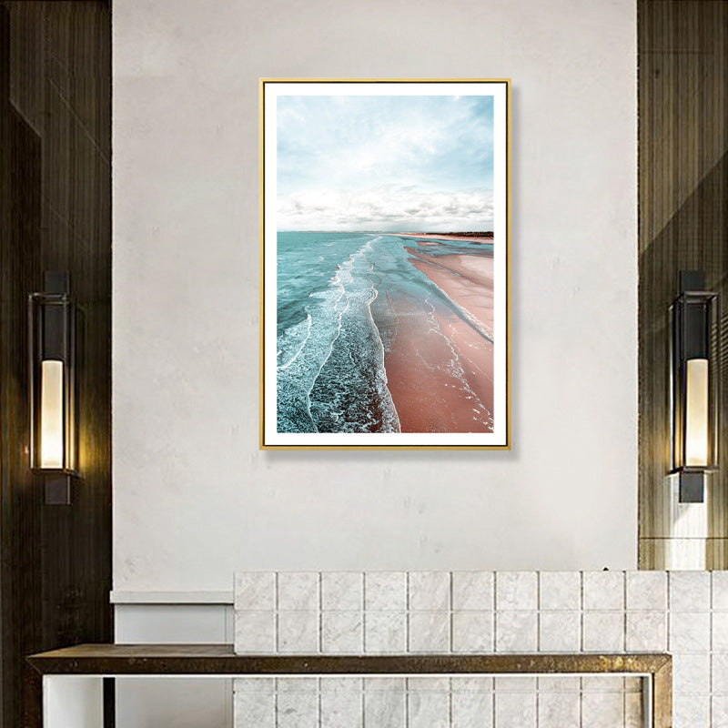 BowLift | Beach canvas tropical serene seascape wall art print in green, multiple sizes available