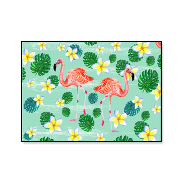 BowLift | Flamingo Print Painting Tropical Stylish Textured Canvas Wall Art for Dining Room