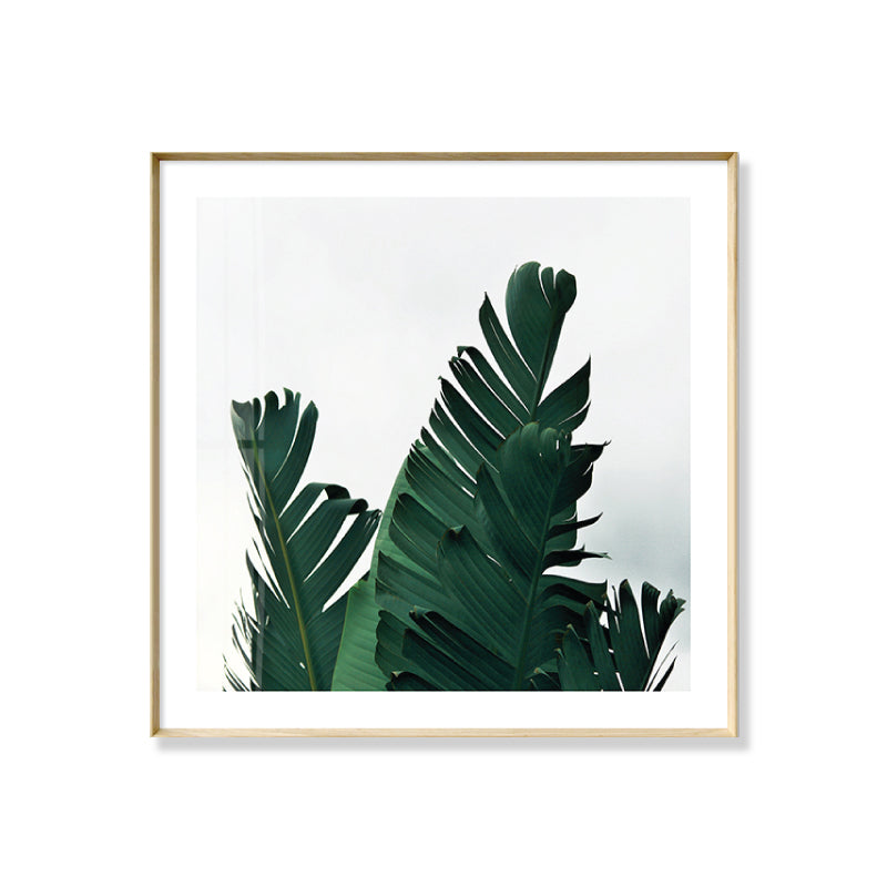 BowLift | Green Banana Leaves Canvas Print Botanical Tropix Textured Wall Art for the Dining Room