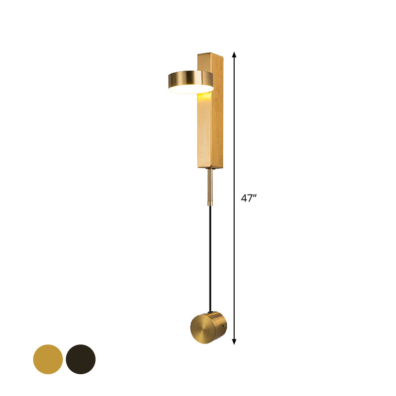 BowLift | Black/Gold Rectangular Surface Mounted Wall Lamp Simplicity LED Metal Wall Lighting with Switch