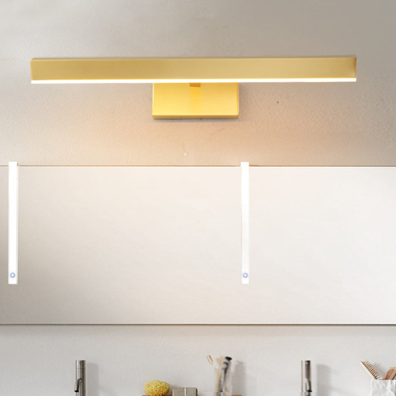 BowLift | Metallic Slim Rectangular Wall Lamp Light Modernism LED Metallic Vanity Lighting in Gold