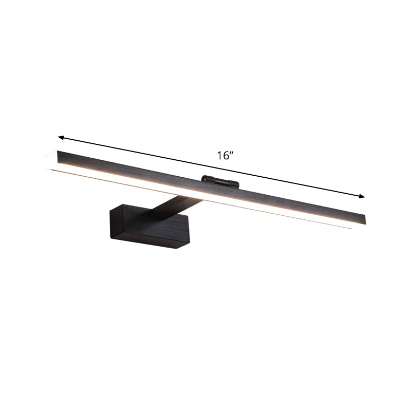 BowLift | Black sleek vanity lighting ideas modern style LED metallic wall-mounted light in warm/white light