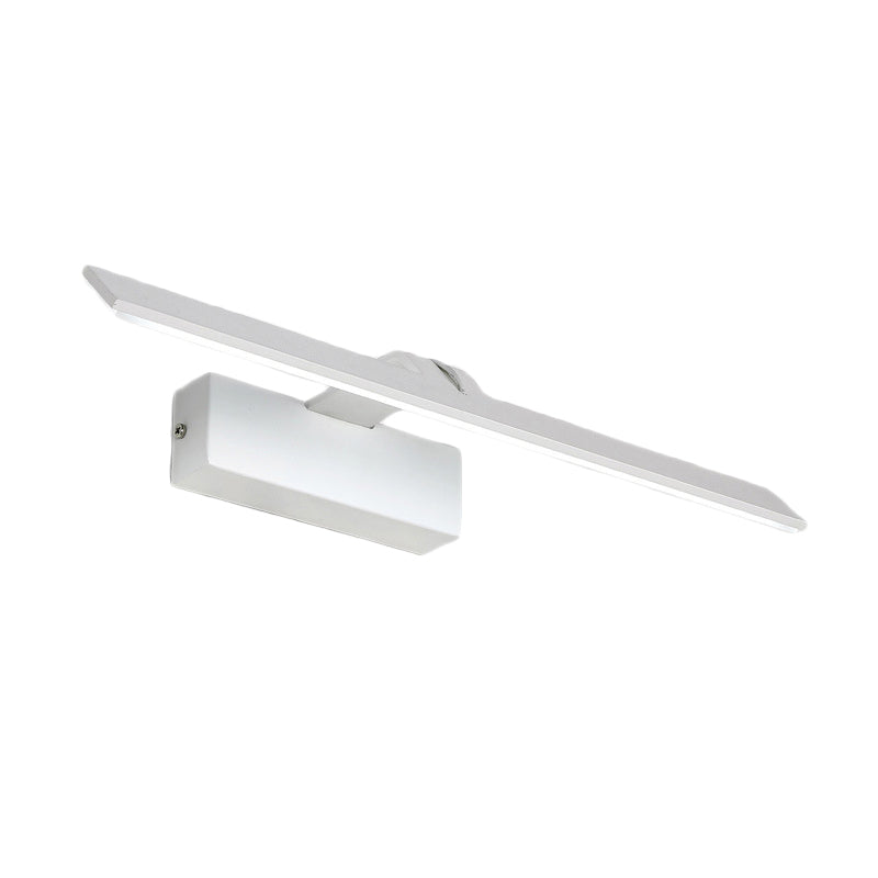 BowLift | Minimalistic Rectangular Wall-mounted Lamp White Metal LED Bathroom Vanity Light Body in Warm/White Light