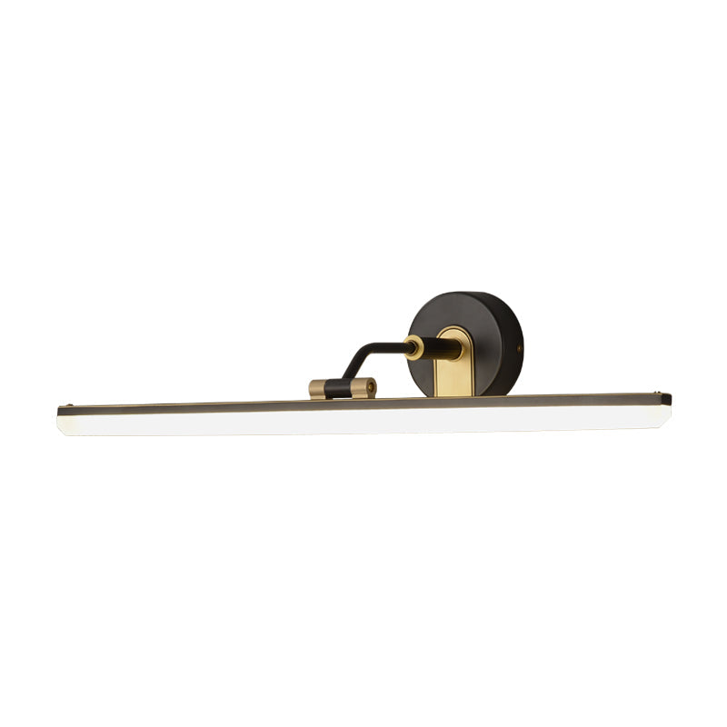 BowLift | Adjustable Metal Arm LED Wall Light Cosmetic Bar Lamp Contemporary Black/Brass Wall Sconce Lighting, 18"/23" Width