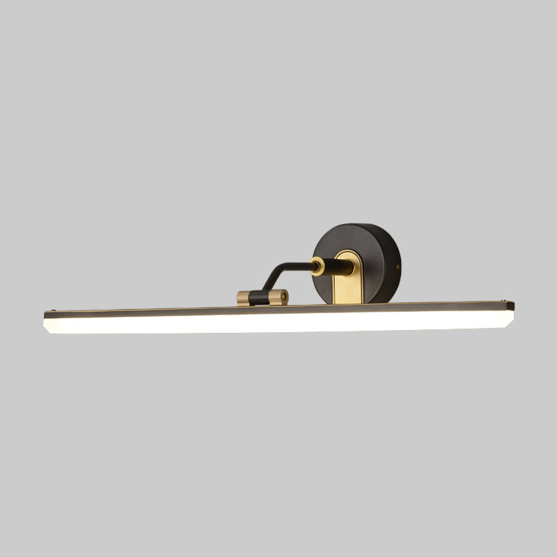BowLift | Adjustable Metal Arm LED Wall Light Cosmetic Bar Lamp Contemporary Black/Brass Wall Sconce Lighting, 18"/23" Width