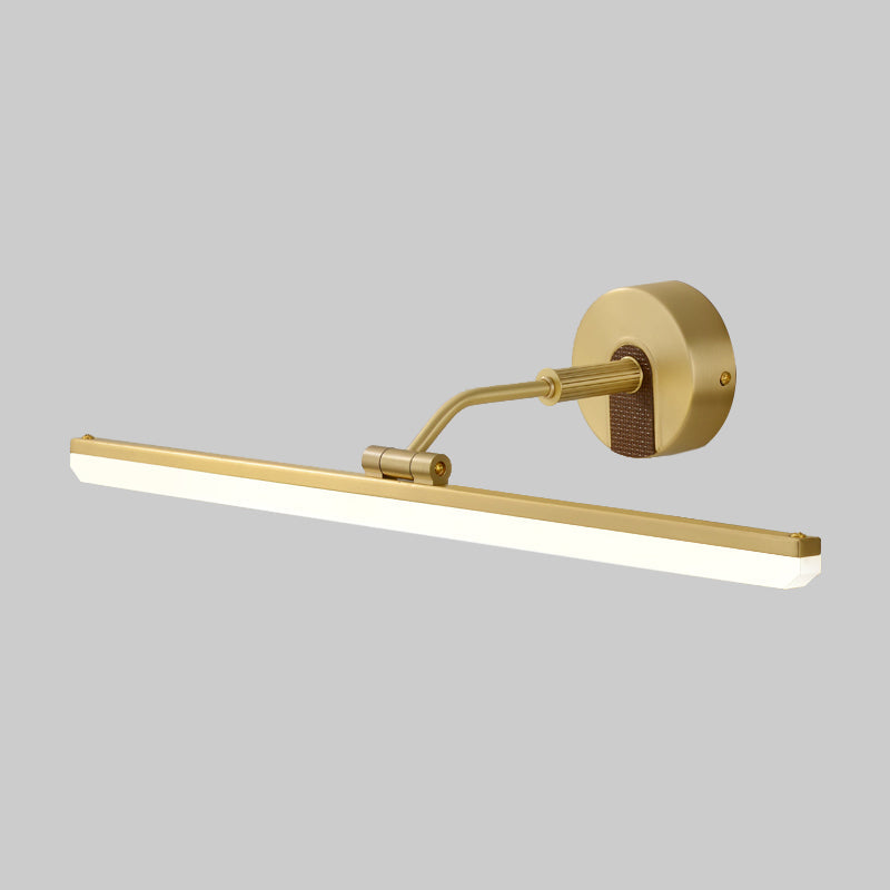 BowLift | Adjustable Metal Arm LED Wall Light Cosmetic Bar Lamp Contemporary Black/Brass Wall Sconce Lighting, 18"/23" Width