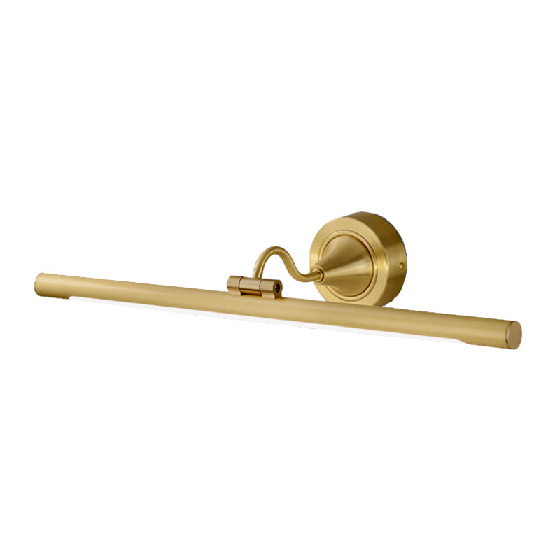 BowLift | Metallic linear LED wall light contemporary black/gold adjustable vanity light fixture with acrylic shade