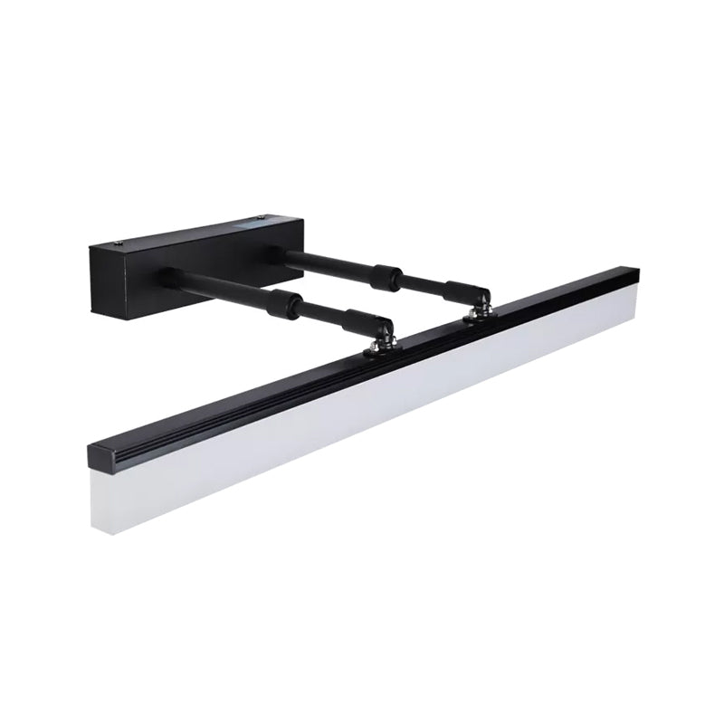 BowLift | Simple 23.5"/27.5" L LED bar light black straight wall lighting ideas with acrylic shade in warm/white light
