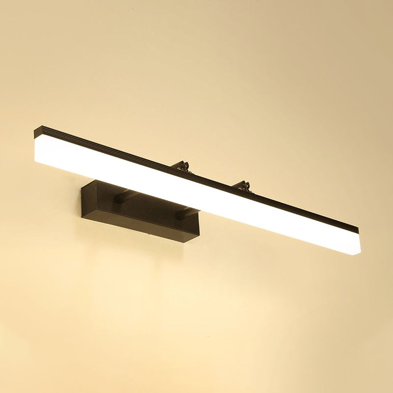 BowLift | Simple 23.5"/27.5" L LED bar light black straight wall lighting ideas with acrylic shade in warm/white light