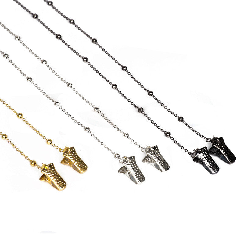 Metallic Crocodile-Clip Eyewear Chain Bowlift