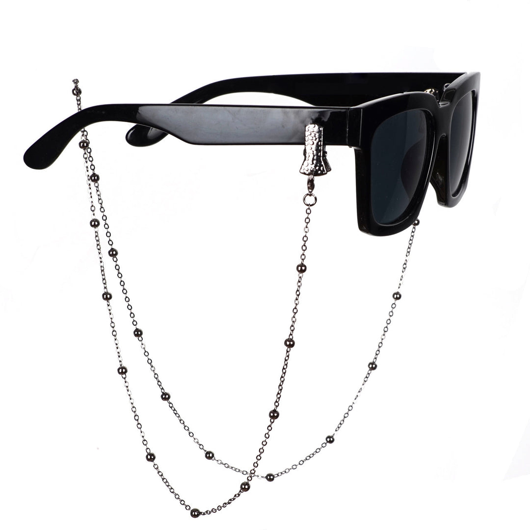 Metallic Crocodile-Clip Eyewear Chain Bowlift