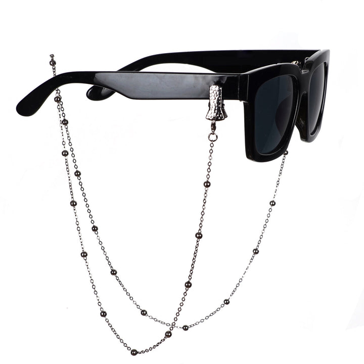 Metallic Crocodile-Clip Eyewear Chain Bowlift