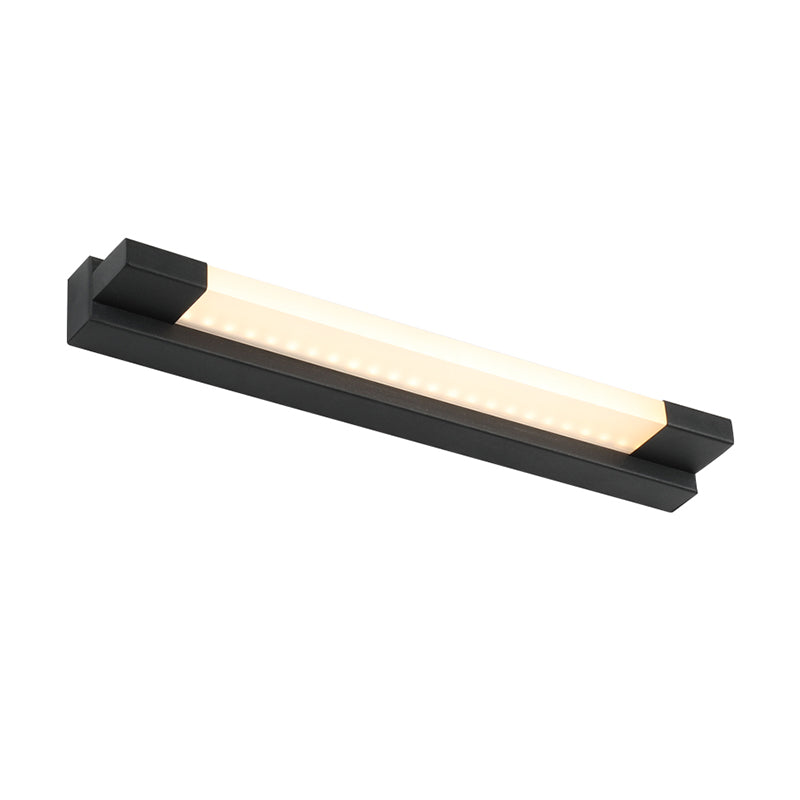 BowLift | Simple Straight Vanity Mirror Light Metal LED Bathroom Wall Lamp in Black, Warm/White Light