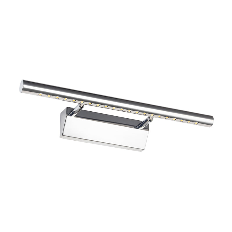 BowLift | Cylinder Wall Lamp Simplicity Metal 10"/16" L LED Bathroom Wall Light in Chrome, Warm/White Light