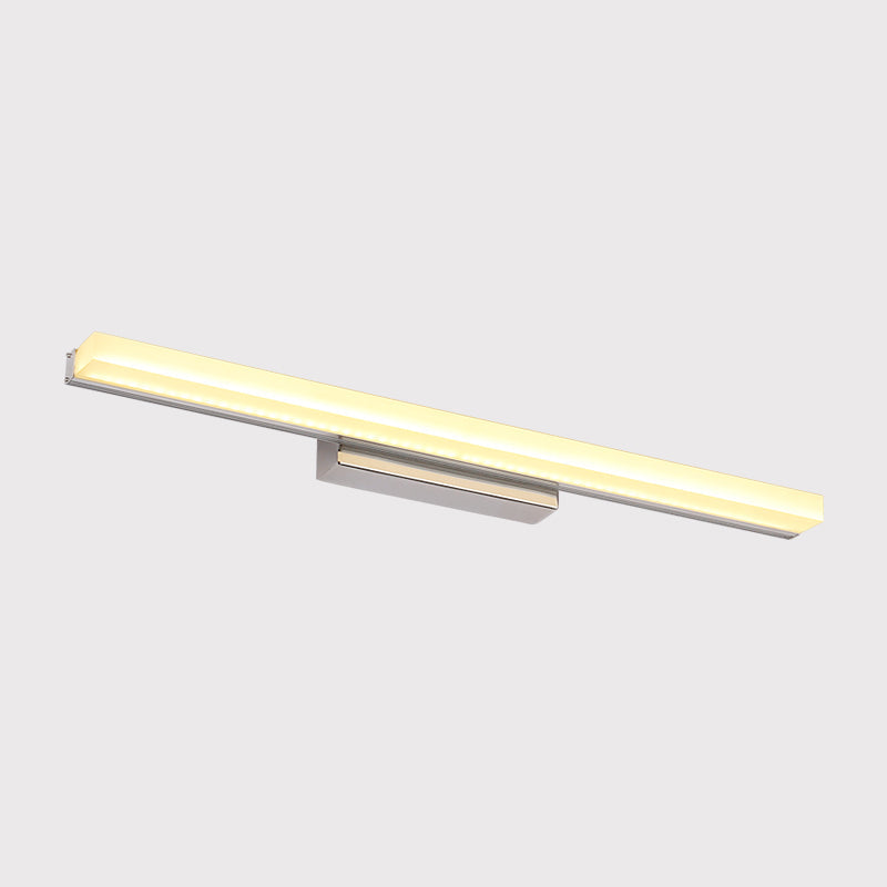 BowLift | LED Bathroom Wall Lamp Contemporary Chrome Vanity Lighting with Streamlined Metal Shade in Warm/White Light