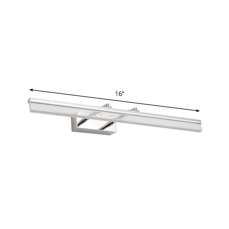 BowLift | Linear Shower Room Bathroom Light Acrylic LED Contemporary Vanity Lighting Ideas in Chrome with Double Arm, Warm/White Light