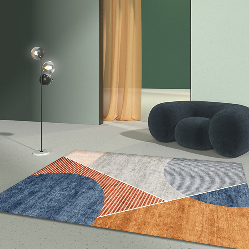 BowLift | Multicolored Colorblock Indoor Carpet Synthetic Modern Area Rug Washable Non-Slip Rug for the Study