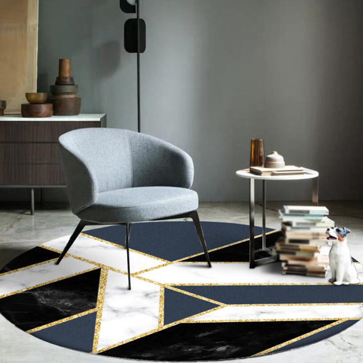 Blue Marble Surface Pattern Carpet Polyester Minimalist Carpet Washable Non-Slip Back Carpet for Decoration | Bowlift