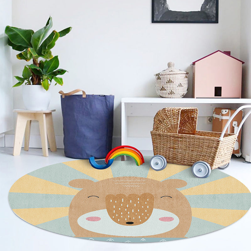 BowLift | Multicolored Animal Pattern Carpet Polyester Children's Carpet Washable Non-Slip Back Carpet for the Children's Room