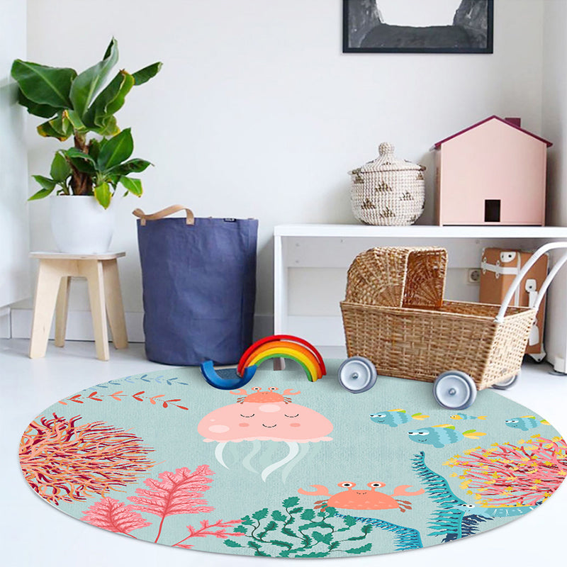 BowLift | Multicolored Animal Pattern Carpet Polyester Children's Carpet Washable Non-Slip Back Carpet for the Children's Room