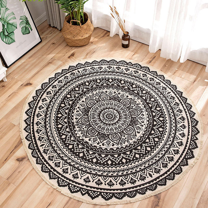 BowLift | Moroccan Tribal Flower Pattern Carpet Multicolor Linen Carpet Non-Slip Pet-Friendly Washable Carpet for Bedroom