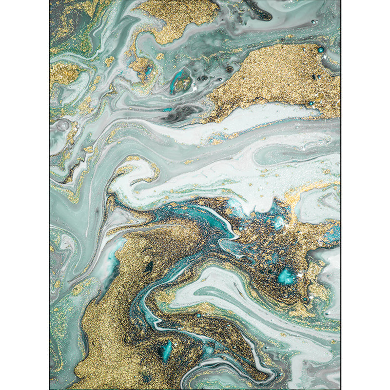 Green rug for the living room Modern abstract rug Polyester Non-slip mat Washable Pet-friendly area rug | Bowlift