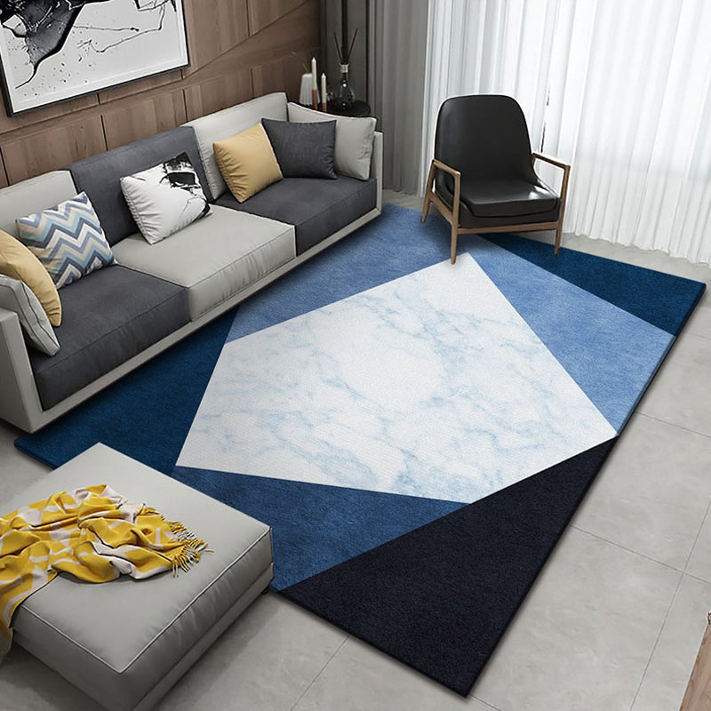 Nordic Geometric Pattern Rug Multicolored Polyester Rug Non-Slip Pet-Friendly Washable Rug for Living Room | Bowlift