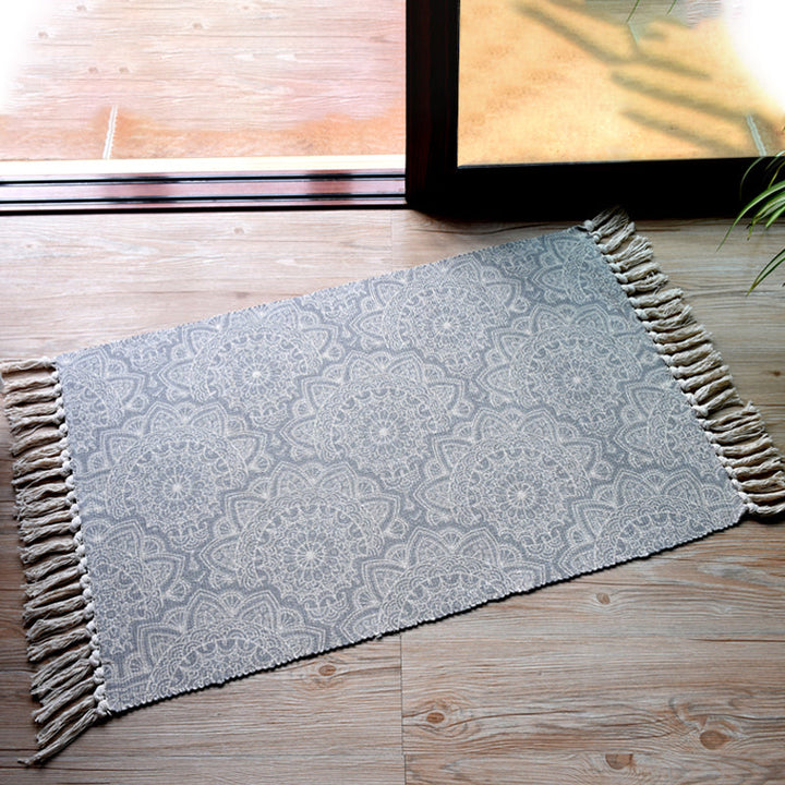 Stylish tribal pattern rug Multicolored Moroccan rug made of cotton Washable Non-slip Pet-friendly rug for the living room | Bowlift