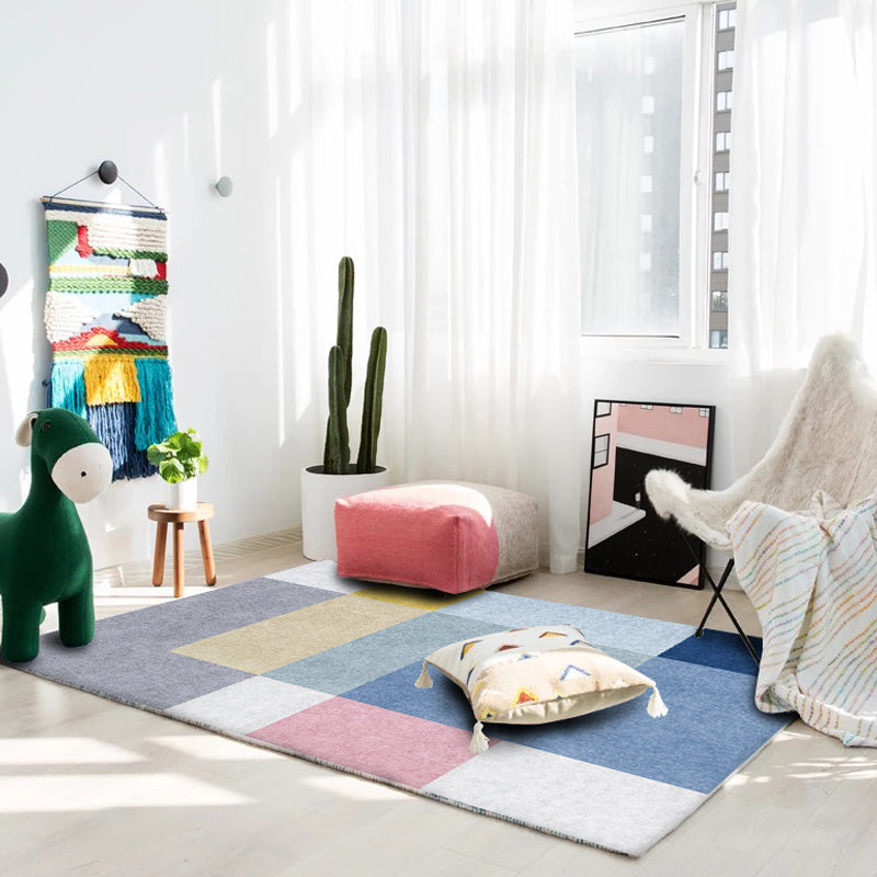 Multi-Colors Parlor Rug Novelty Color Box Rug Polyester Machine Washable Non-Slip Back Rug | Bowlift