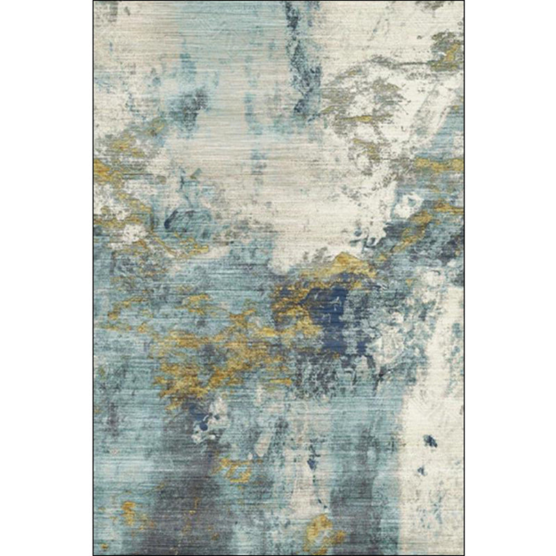 BowLift | Green Living Room Carpet Industrial Abstract Carpet Polyester Machine Washable Non-Slip Backing Rug