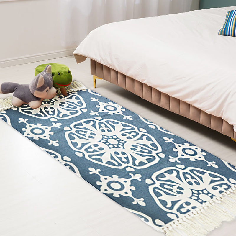 BowLift | Multicolor Tribal Pattern Rug Cotton Southwestern Rug Washable Non-Slip Pet-Friendly Rug for the Living Room