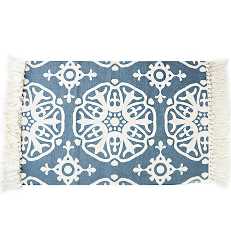 BowLift | Multicolor Tribal Pattern Rug Cotton Southwestern Rug Washable Non-Slip Pet-Friendly Rug for the Living Room