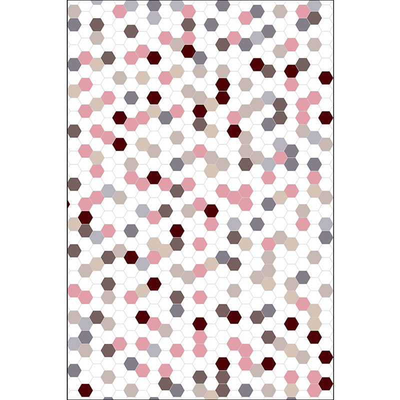 Multicolored bedroom carpet Modernist geometric pattern carpet Polyester anti-slip backing washable carpet | Bowlift