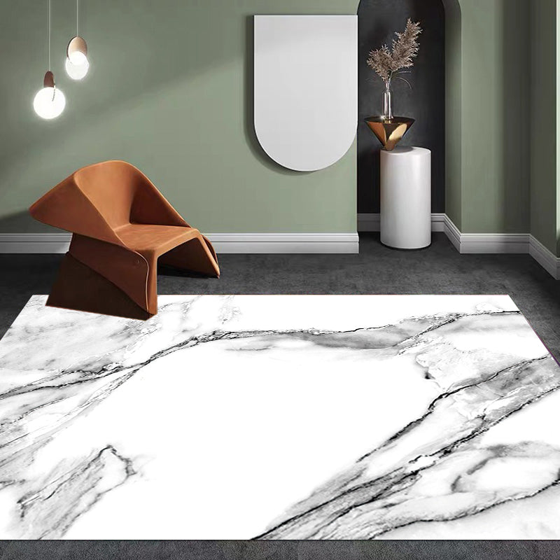 BowLift | Casual Abstract Rug Black and White Modernist Area Rug Polyester Non-Slip Pet-Friendly Washable Rug for the Living Room