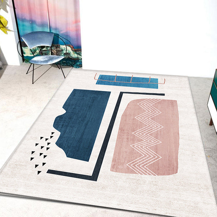 BowLift | Novelty Home Rug Multi Colors Abstract Carpet Polyester Washable Anti-slip Pet Friendly Rug