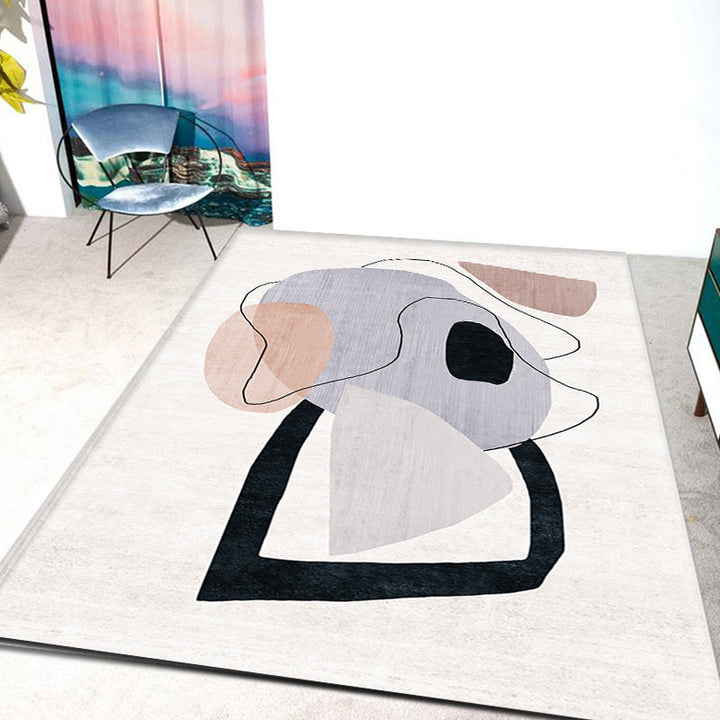BowLift | Novelty Home Rug Multi Colors Abstract Carpet Polyester Washable Anti-slip Pet Friendly Rug