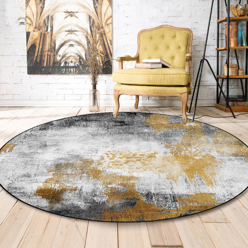 BowLift | Industrial Living Carpet Gray Abstract Carpet Synthetic Washable Non-Slip Pet-Friendly Carpet