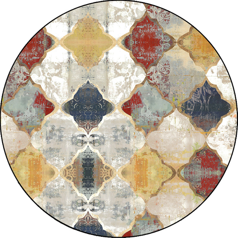 BowLift | Tribal Geometry Ogee Pattern Carpet Red Moroccan Carpet Polyester pet-friendly washable non-slip area rug for decoration