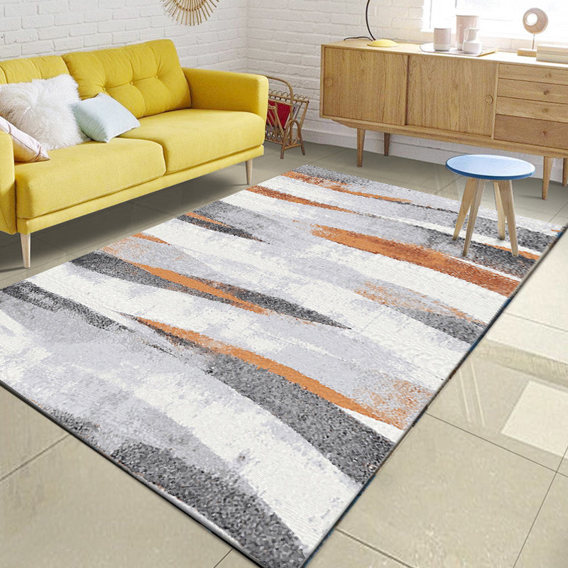 BowLift | Gray living room carpet industrial brush stroke pattern carpet polyester machine washable pet-friendly carpet