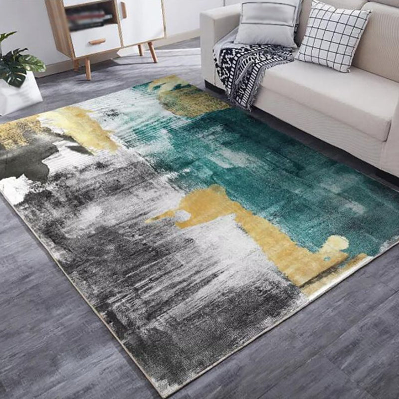 BowLift | Multi Color Industrial Carpet Polyester Abstract Pattern Carpet Pet Friendly Non-Slip Area Rug for Living Room