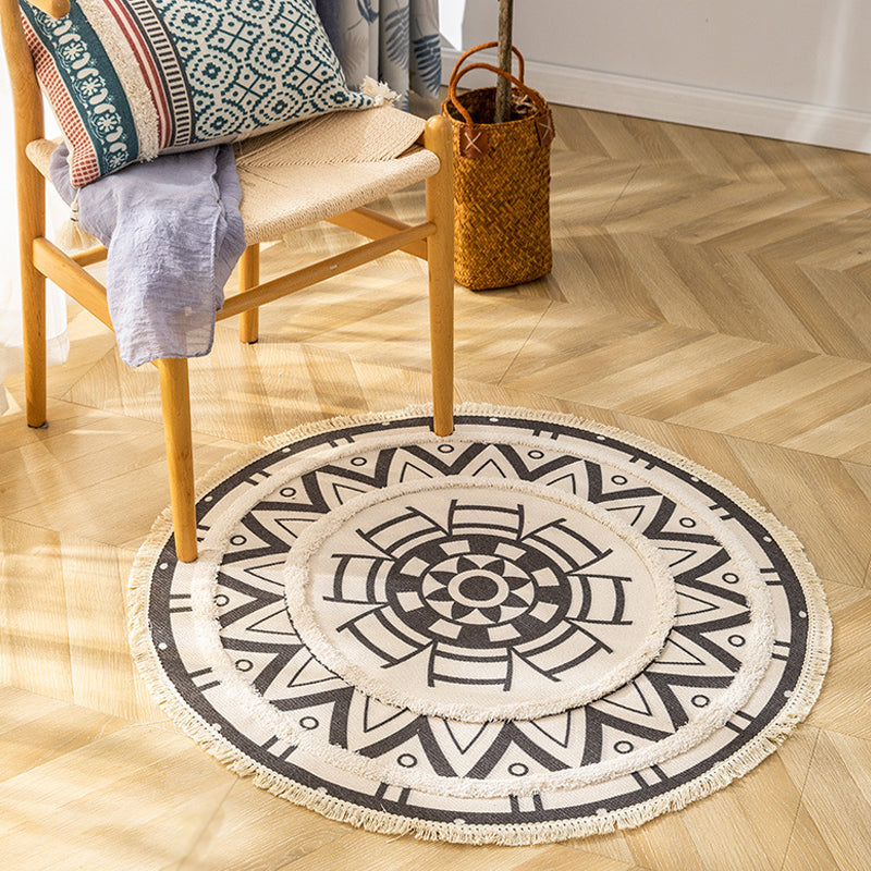 BowLift | Traditional Tribal Floral Pattern Rug Multicolor Moroccan Rug Flax Pet-Friendly Washable Nonslip Area Rug for Bedroom