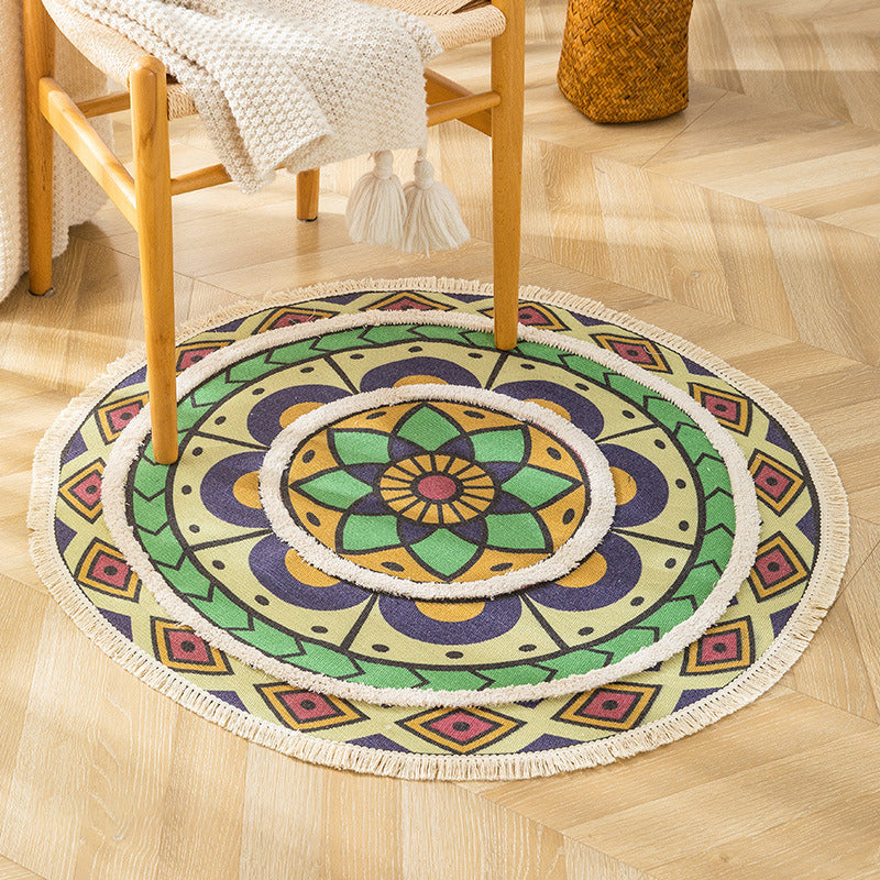 BowLift | Traditional Tribal Floral Pattern Rug Multicolor Moroccan Rug Flax Pet-Friendly Washable Nonslip Area Rug for Bedroom