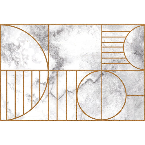 Marble Geometry Pattern Carpet Polyester Modernist Carpet Washable Non-Slip Backing Carpet for Living Room | Bowlift