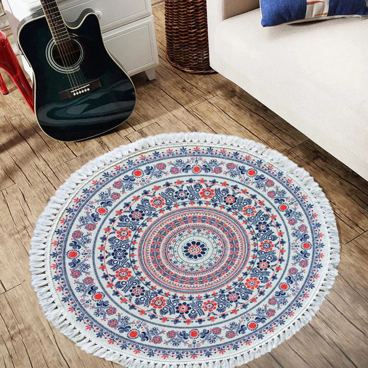 BowLift | Traditional Tribal Floral Pattern Rug Multicolor Moroccan Rug Flax Pet-Friendly Washable Nonslip Area Rug for Bedroom
