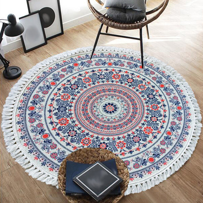 BowLift | Traditional Tribal Floral Pattern Rug Multicolor Moroccan Rug Flax Pet-Friendly Washable Nonslip Area Rug for Bedroom