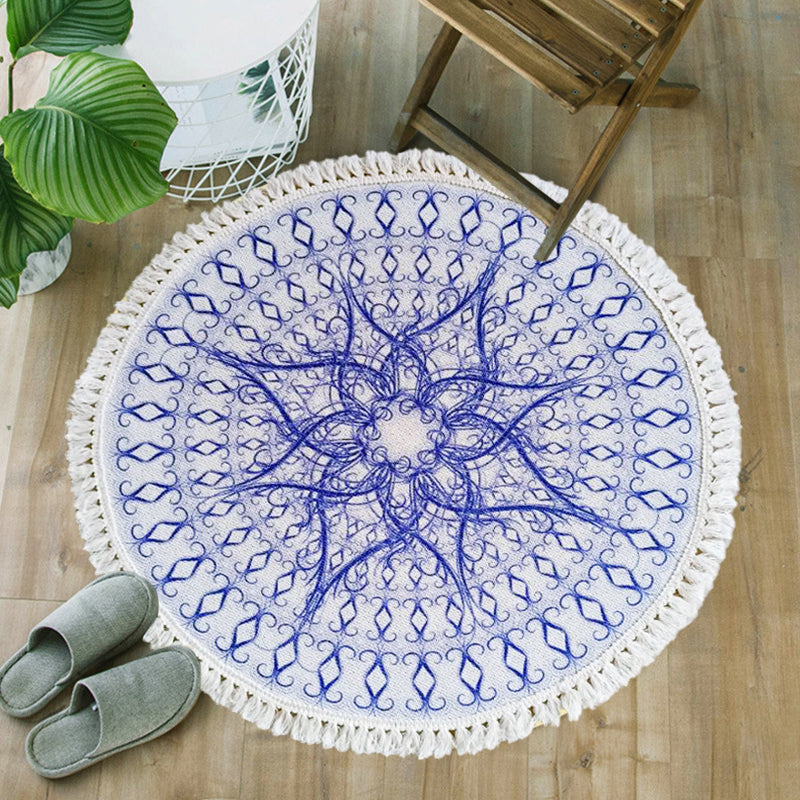 BowLift | Traditional Tribal Floral Pattern Rug Multicolor Moroccan Rug Flax Pet-Friendly Washable Nonslip Area Rug for Bedroom