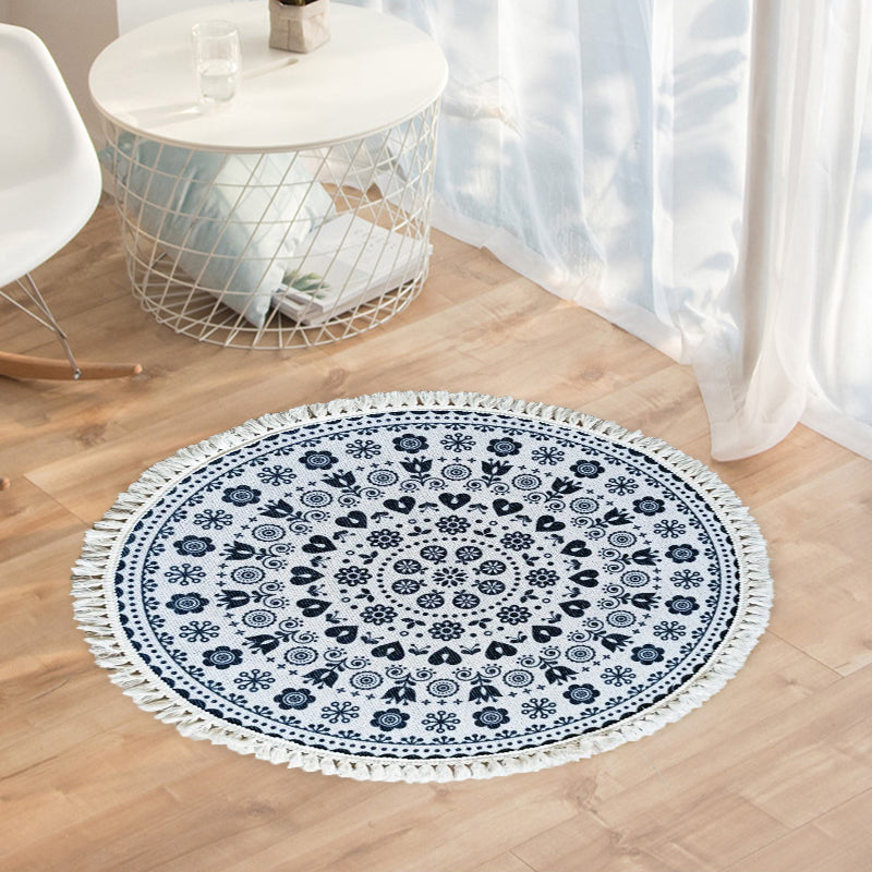 BowLift | Traditional Tribal Floral Pattern Rug Multicolor Moroccan Rug Flax Pet-Friendly Washable Nonslip Area Rug for Bedroom